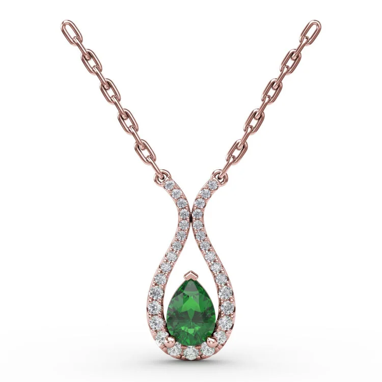 Feel The Love Emerald and Diamond Pendant