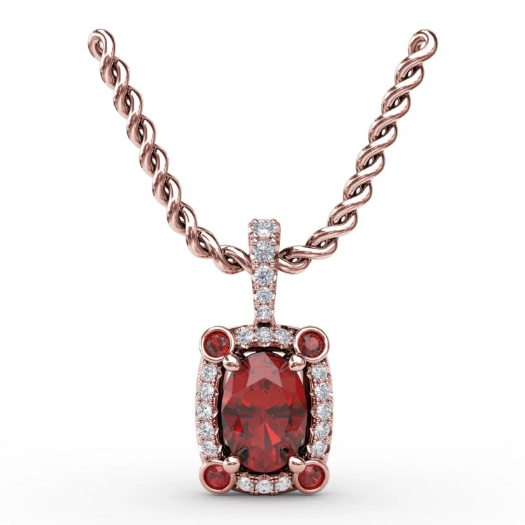 Feel The Elegance Ruby and Diamond Pendant