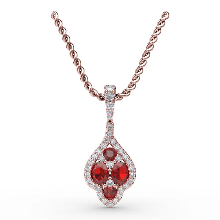 Precious Ruby and Diamond Pendant