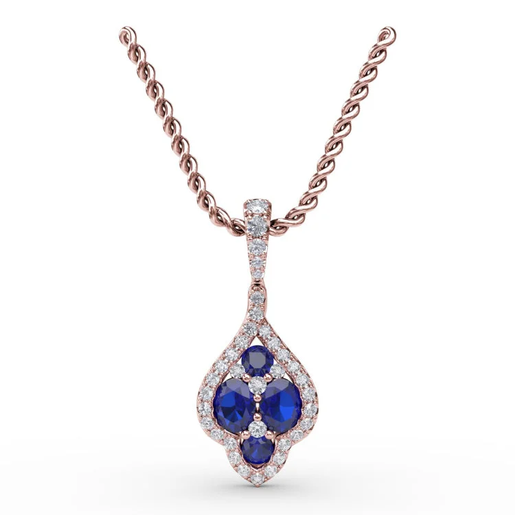 Precious Sapphire and Diamond Pendant