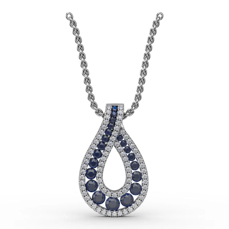 Infinity Loop Sapphire Pendant