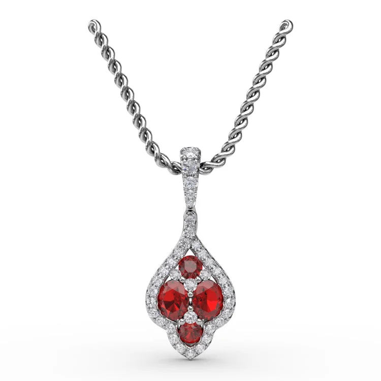 Precious Ruby and Diamond Pendant