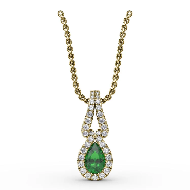 Make A Statement Emerald and Diamond Pendant