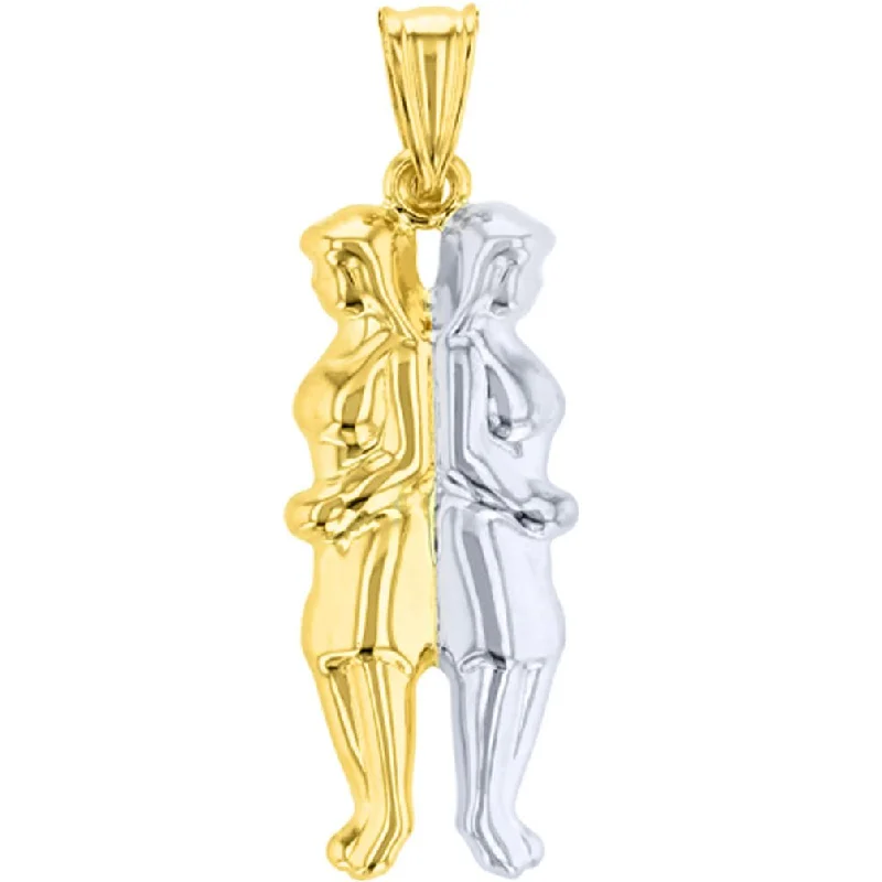 High Polish 14K Yellow Gold Gemini Pendant Zodiac Sign Charm