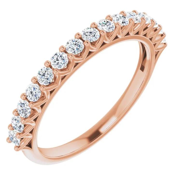 14K Rose 1/2 CTW Lab-Grown Diamond Anniversary Band