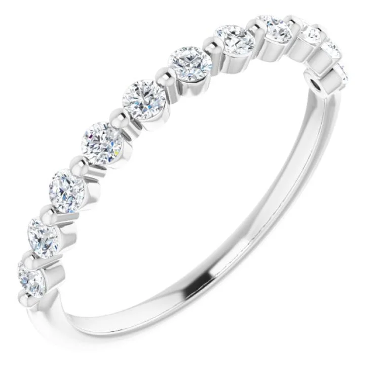 14K White 1/3 CTW Natural Diamond Anniversary Band