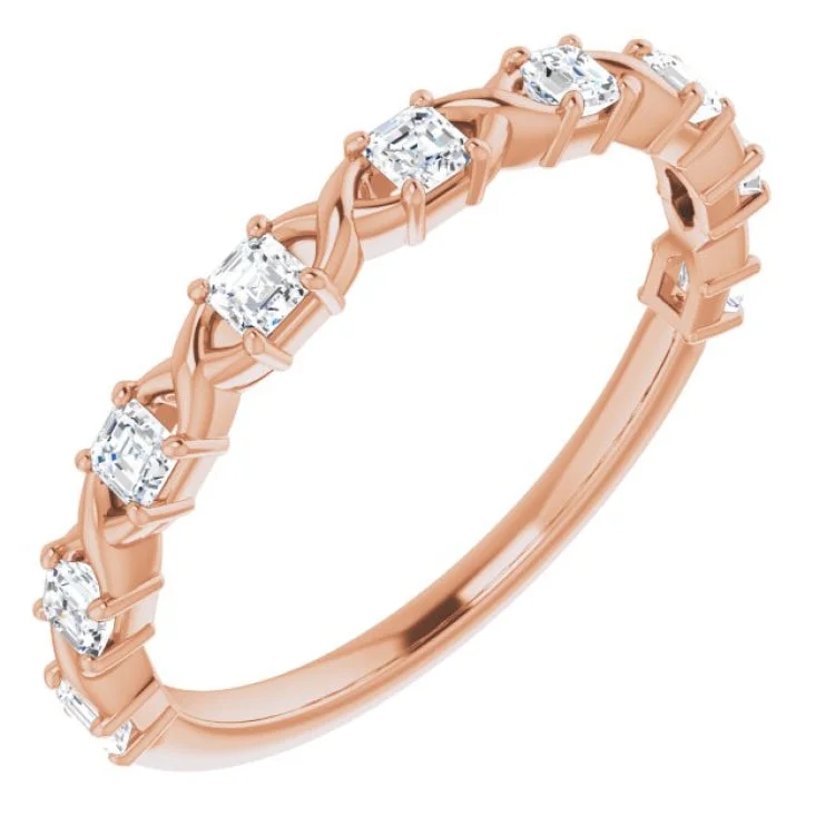 14K Rose 1/2 CTW Natural Diamond Anniversary Band