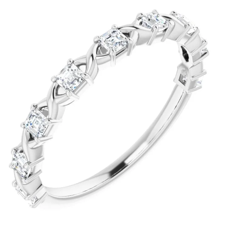 14K White 1/2 CTW Natural Diamond Anniversary Band