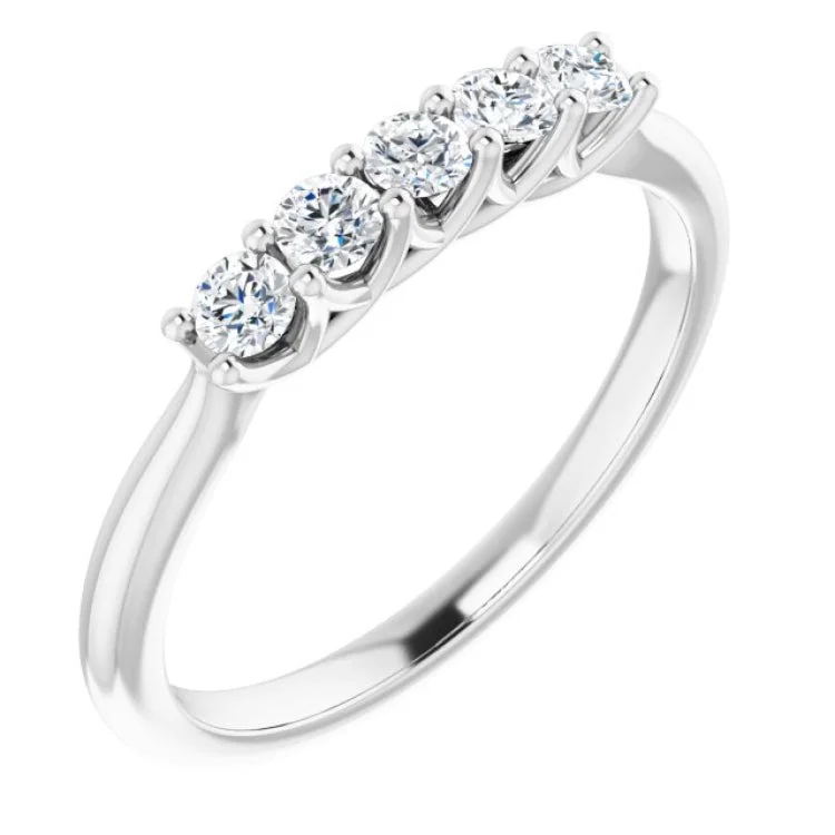 14K White 1/3 CTW Natural Diamond Anniversary Band