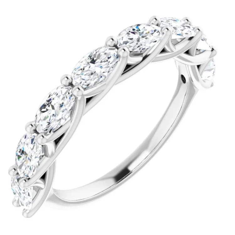 14K White 2 CTW Natural Diamond Anniversary Band