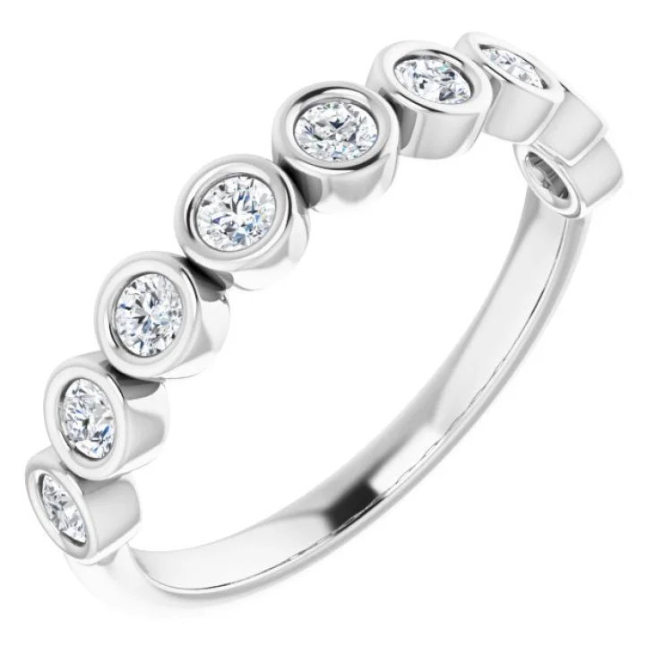 14K White 1/2 CTW Natural Diamond Anniversary Band