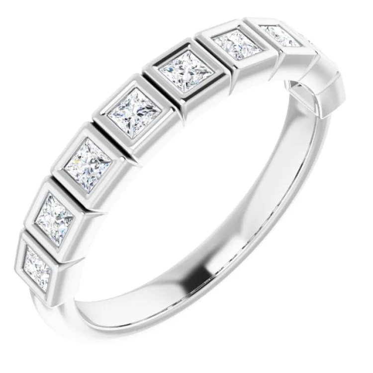 14K White 5/8 CTW Natural Diamond Anniversary Band