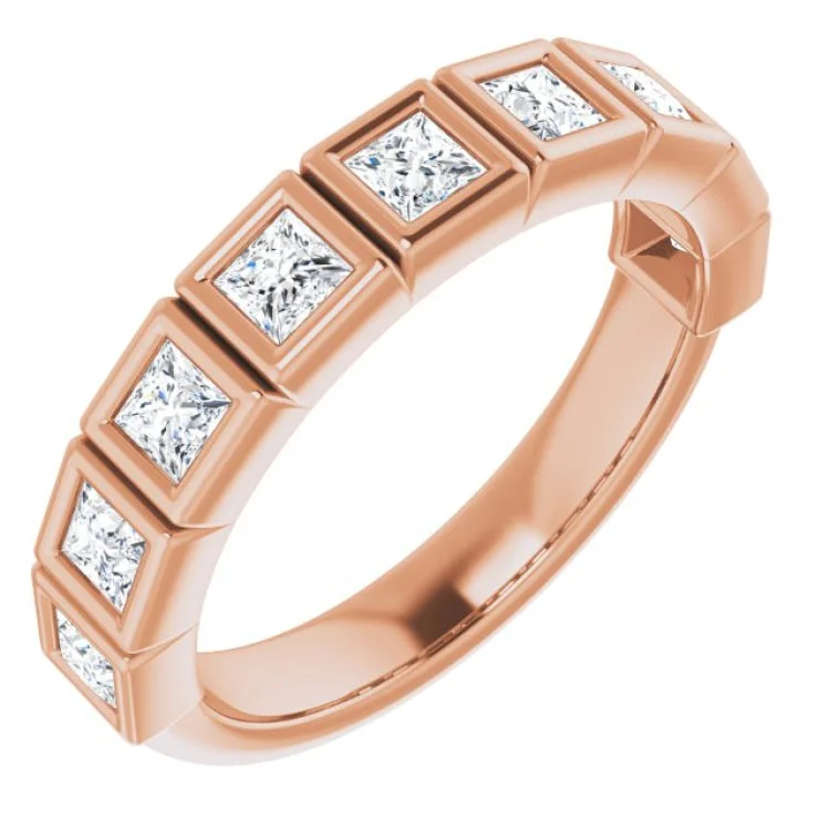 14K Rose 3/4 CTW Natural Diamond Anniversary Band