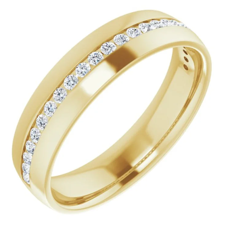 14K Yellow 3/8 CTW Natural Diamond Band