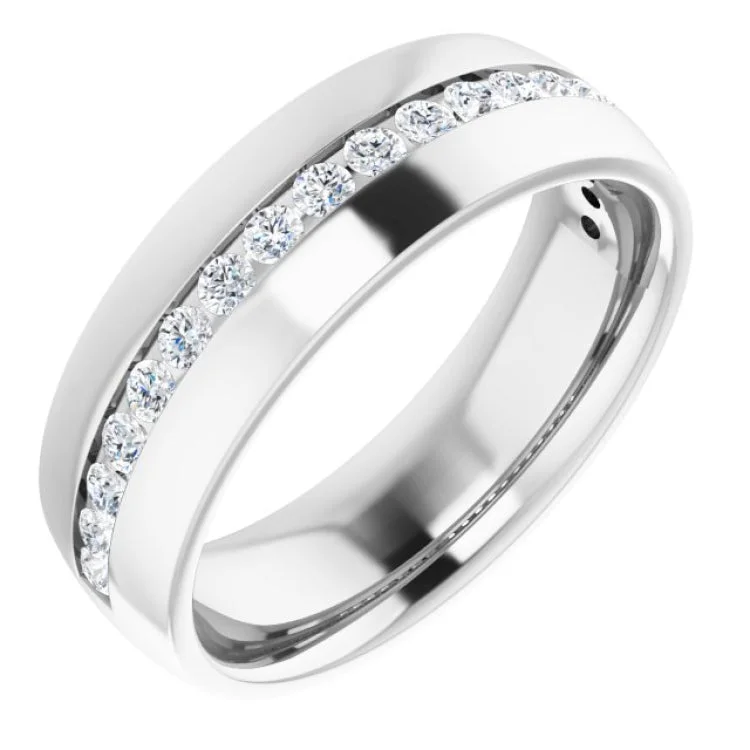 14K White 3/8 CTW Natural Diamond Band