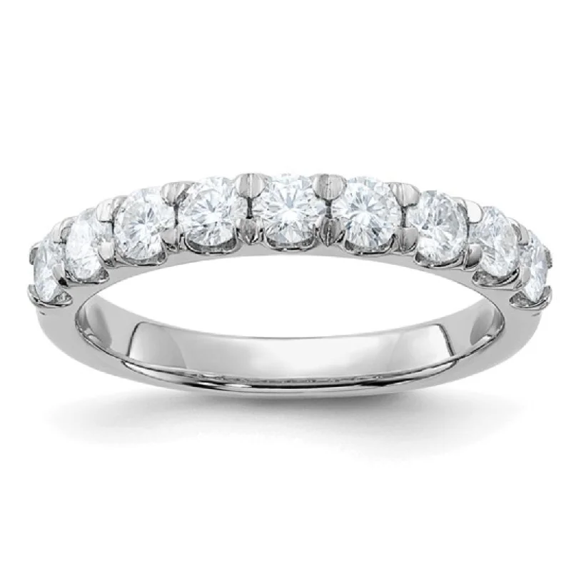 Round Moissanite Wedding Band