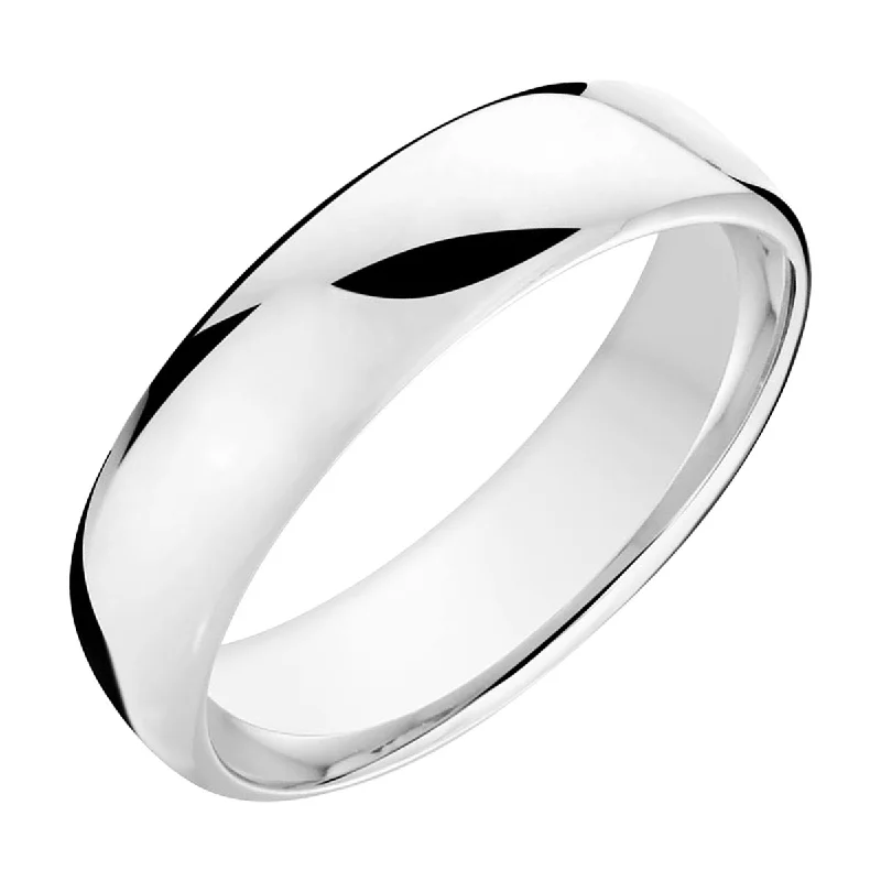 European Fit Wedding Band in 14kt White Gold (6.5mm)