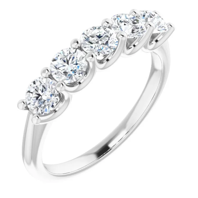 Platinum 1 CTW Natural Diamond Anniversary Band