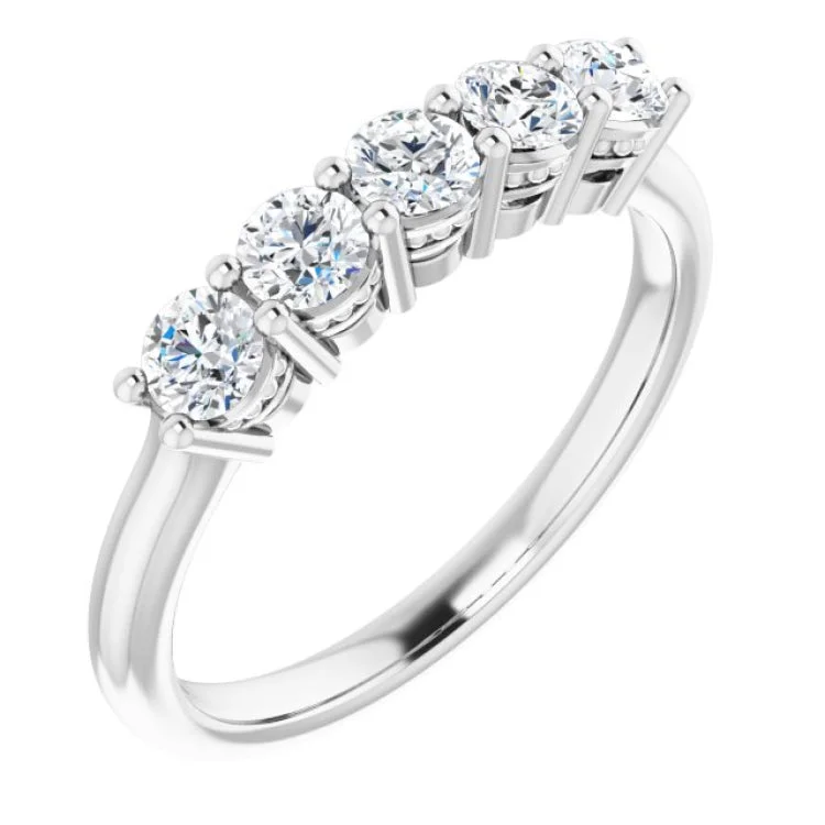 Platinum 1/2 CTW Natural Diamond Anniversary Band