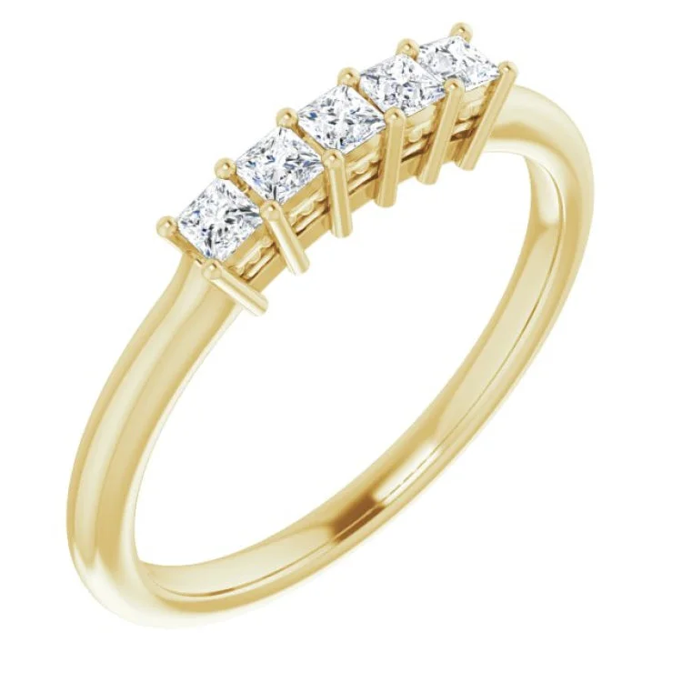 14K Yellow 1/4 CTW Natural Diamond Anniversary Band