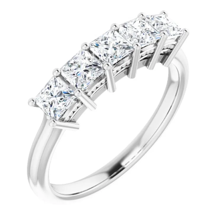 14K White 1 CTW Natural Diamond Anniversary Band