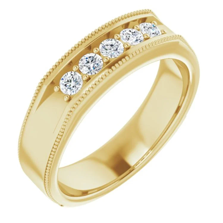 14K Yellow 3/8 CTW Natural Diamond Ring