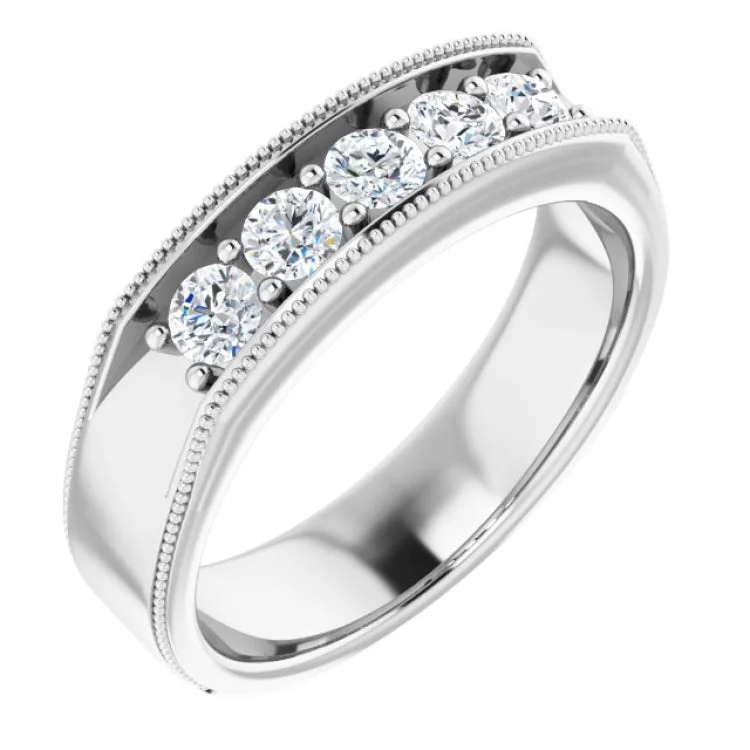 14K White 3/4 CTW Natural Diamond Ring