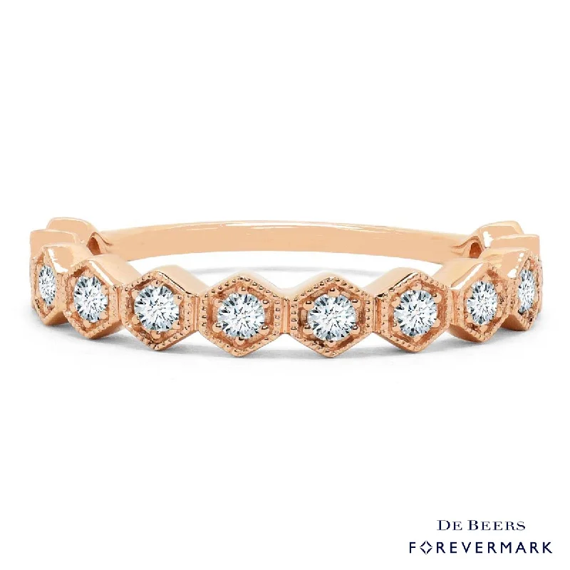 Forevermark Petite Hexagon Diamond Band in 18kt Rose Gold (1/3ct tw)