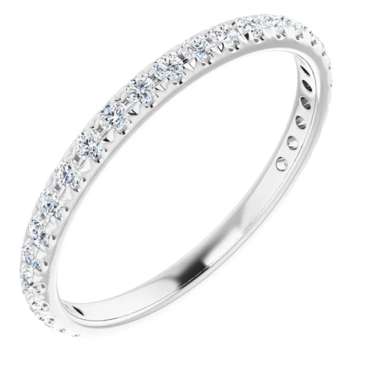 14K White 1/3 CTW Natural Diamond French-Set Anniversary Band