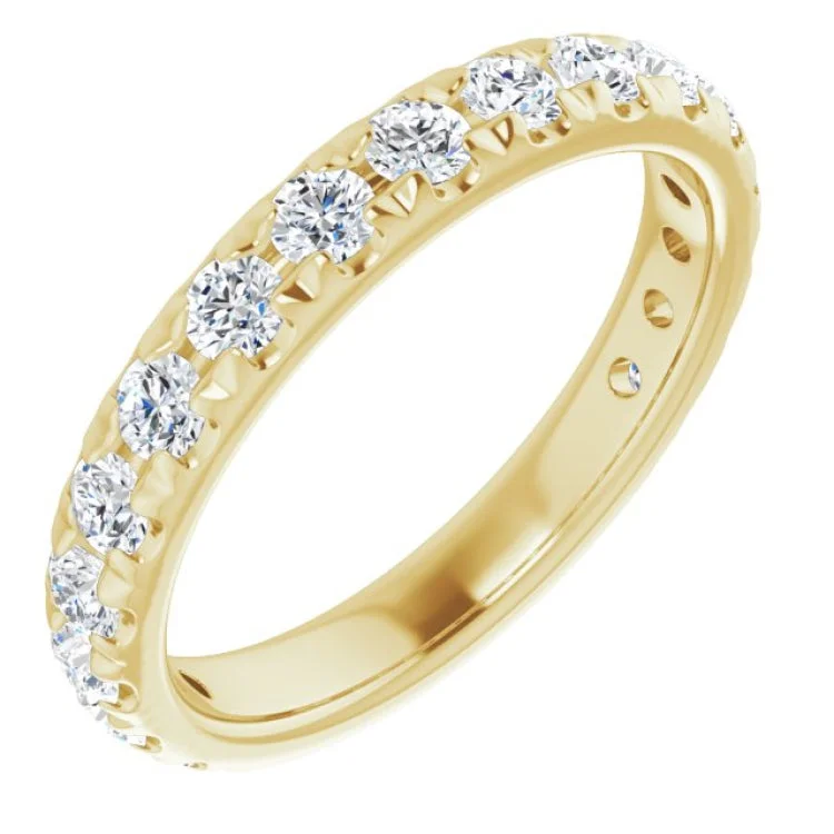 14K Yellow 1 CTW Natural Diamond French-Set Anniversary Band