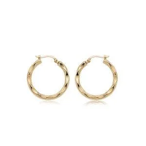 14K Yellow Gold Sm. Fancy Hoop Sd Earrings