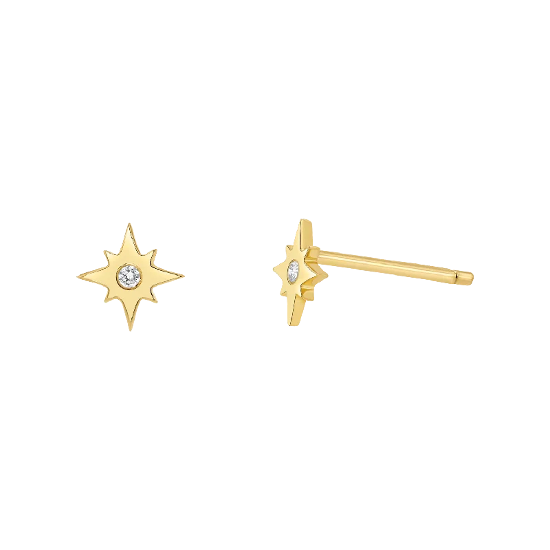 Diamond Starburst Stud Earrings