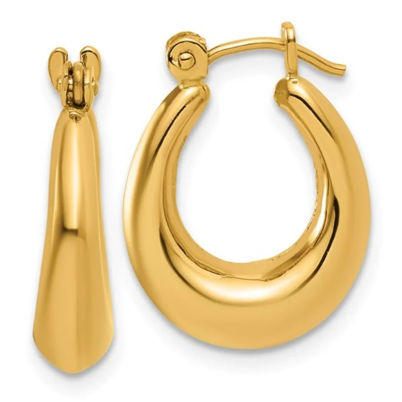 14k Y Gold Lightweight Hollow Hoop Earrings