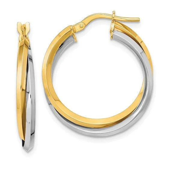 14K TT Gold Double Hoop Earrings