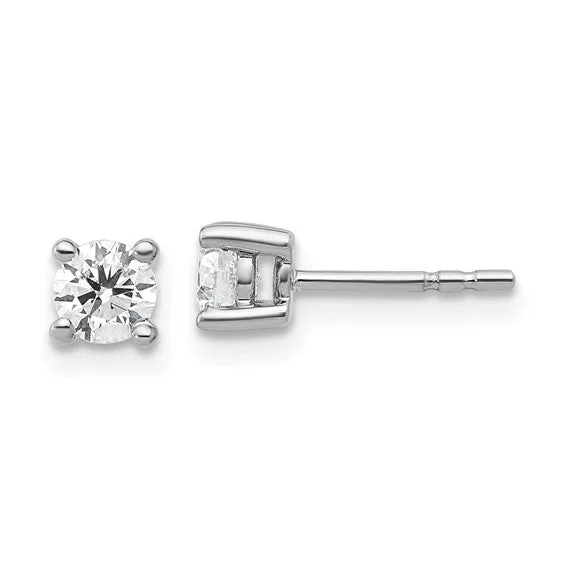 14k White Gold .50ct Round F VS2 Lab Grown Diamond Stud Earrings