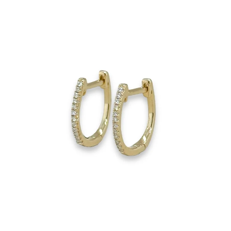 14K Y Gold 0.08ctw F/VS2 Diamond Small Hoop Earrings