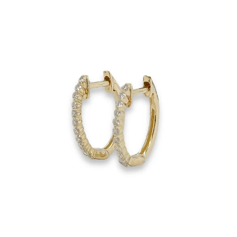 14K Y Gold 0.17ctw Diamond Hoop Earrings