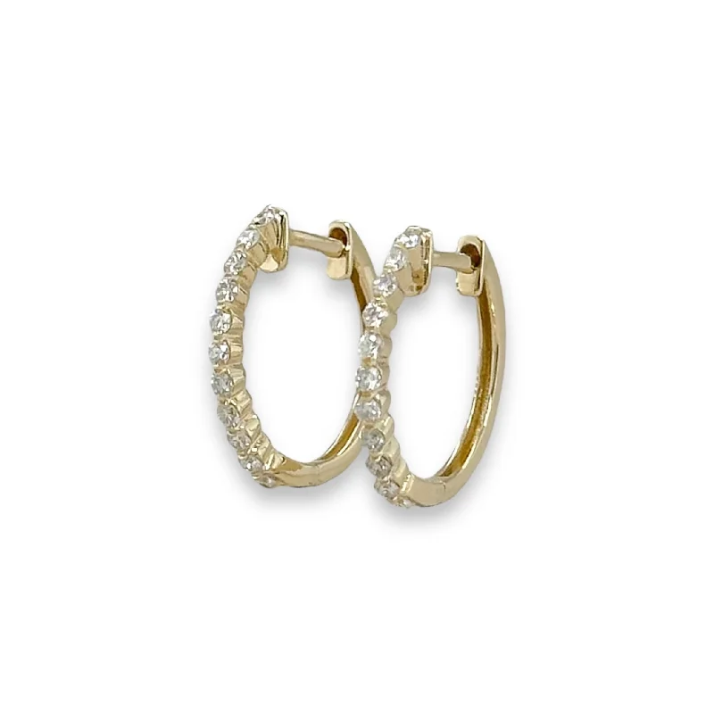 14K Y Gold 0.20ctw Diamond Hoop Earrings