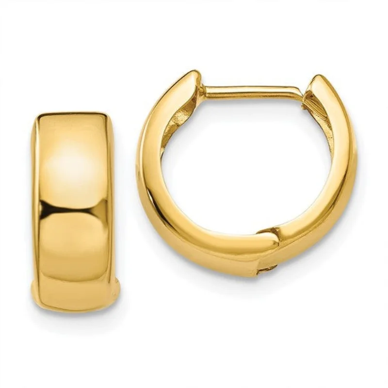 14K Y Gold 5mm Round Huggie Hoop Earrings