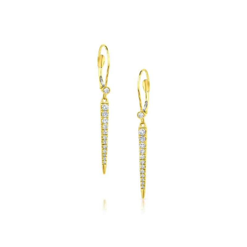 14kt Yellow Gold 0.36ctw Diamond Pointed Drop Earrings