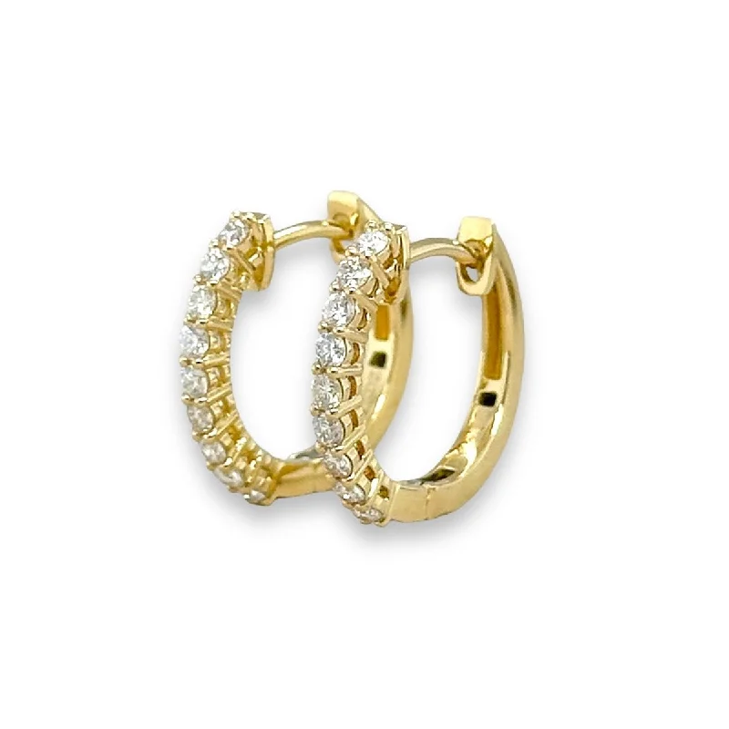 18K Y Gold 0.37ctw G/SI1 Diamond Hoop Earrings