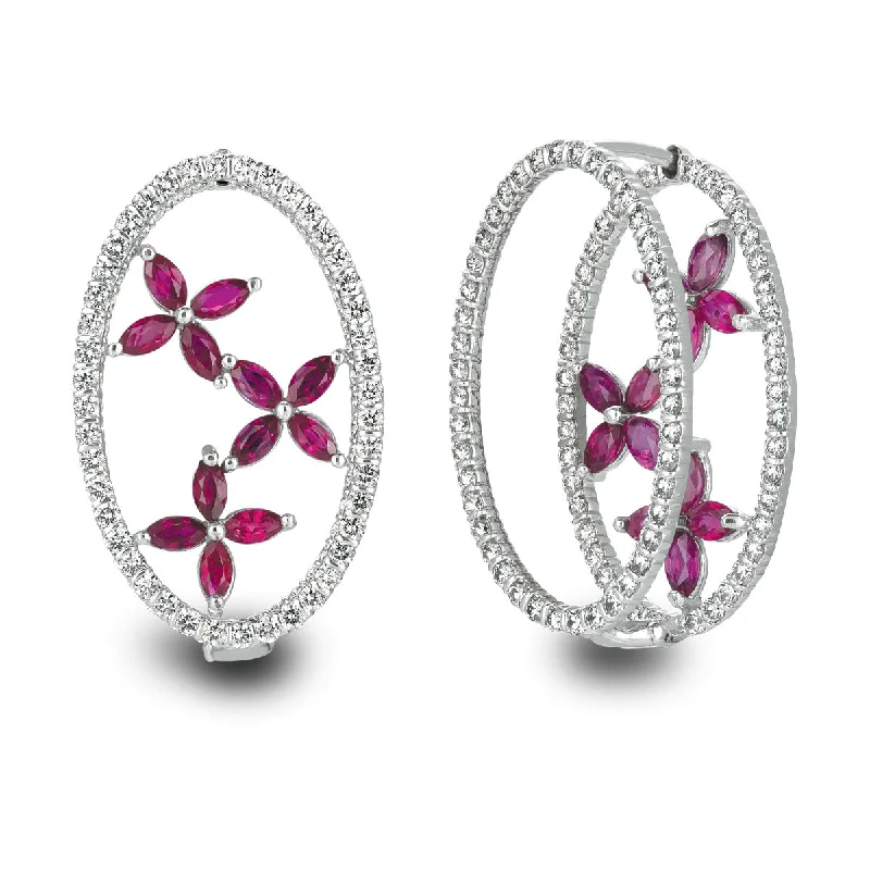 Minilok Miroir Oval Earrings With Marquis Motif