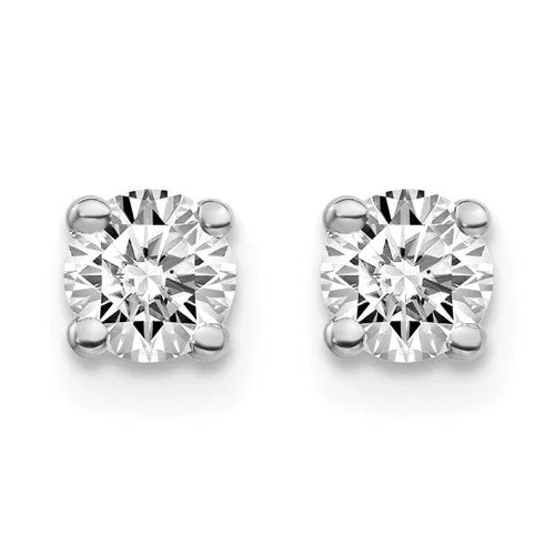 4mm 10K White Gold Moissanite Stud Earrings