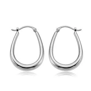 Sterling Silver U Shape Hoop S/D Earrings