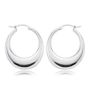 Sterling Silver Pl Shell Hoop S/D Earrings