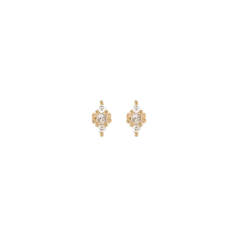 Linear Diamond Trio Studs