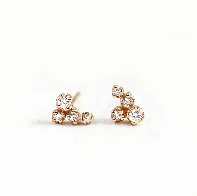 Akari Diamond Cluster Stud Earrings