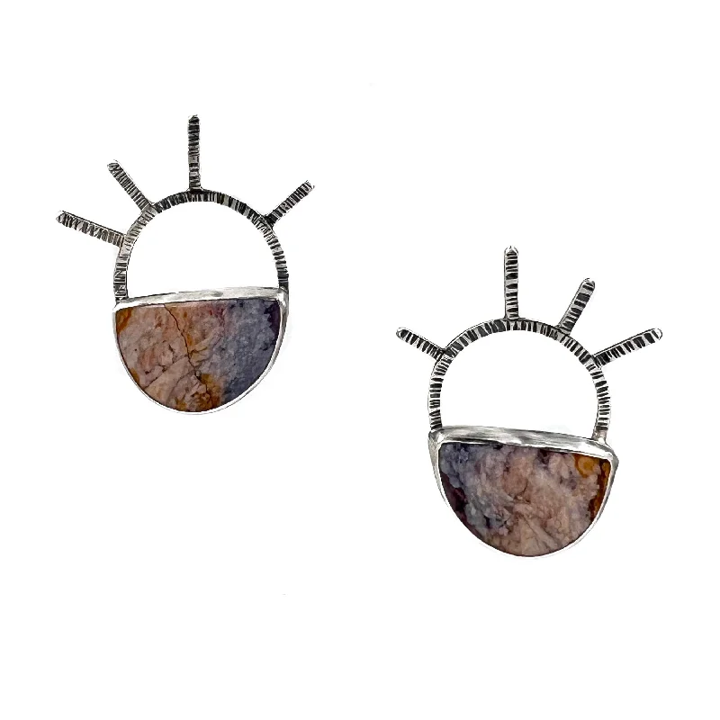 Branch Earrings, Petrified Wood