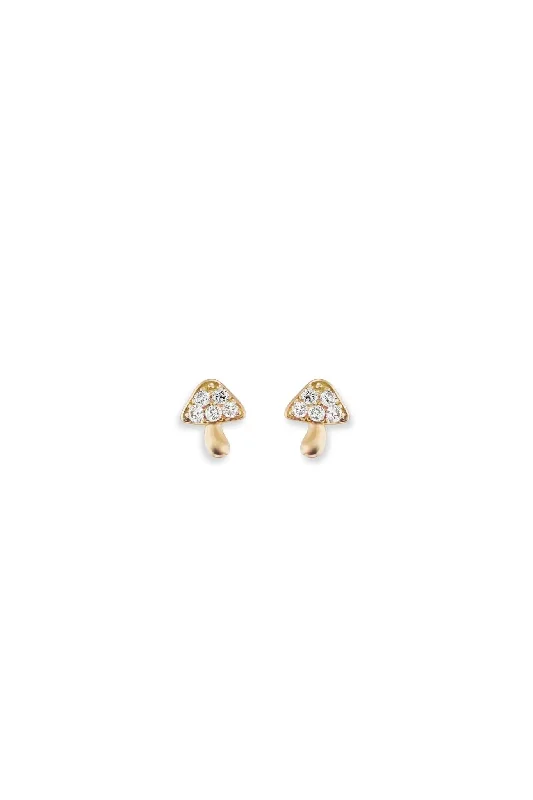 Brent Neale Micro Mushroom Studs with Diamonds