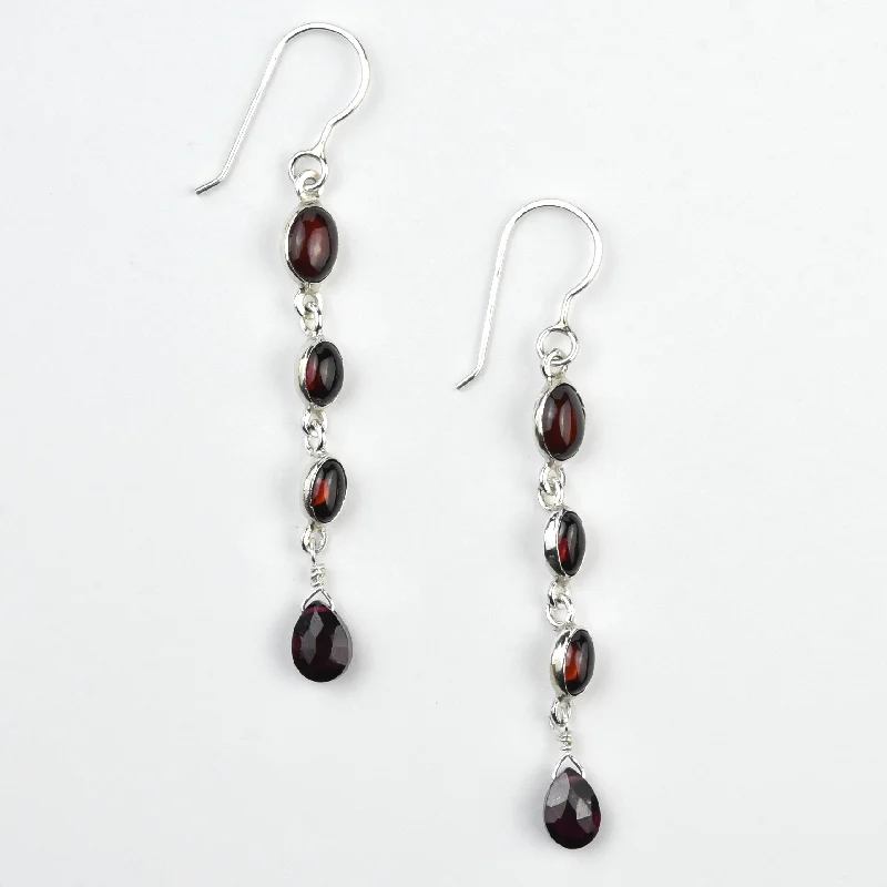 Cabochon Garnet Earrings